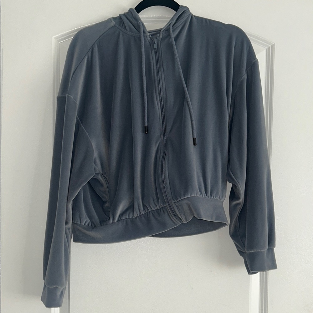 Alo Velour Small Zip Up Hoodie